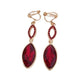 Dark Red Diamante Clip On Earrings