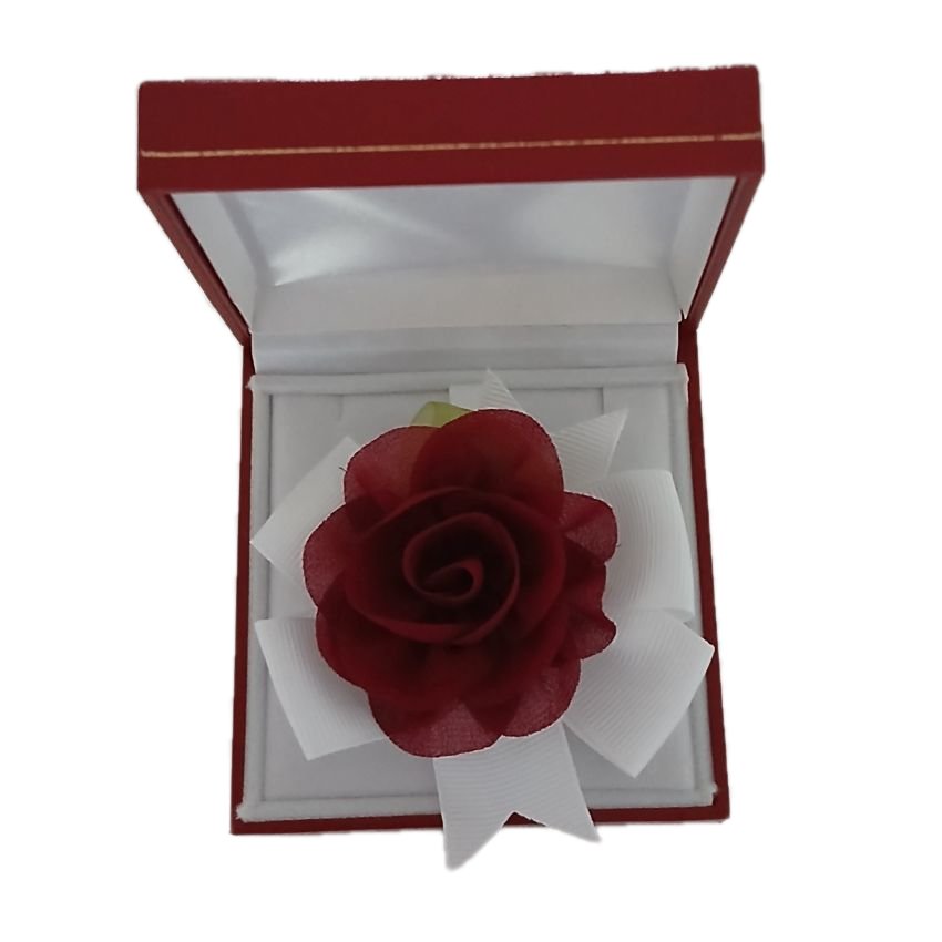 Dark Red Petal Flower Wrist Corsage