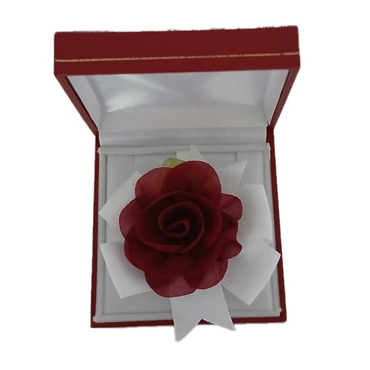 Dark Red Petal Flower Wrist Corsage