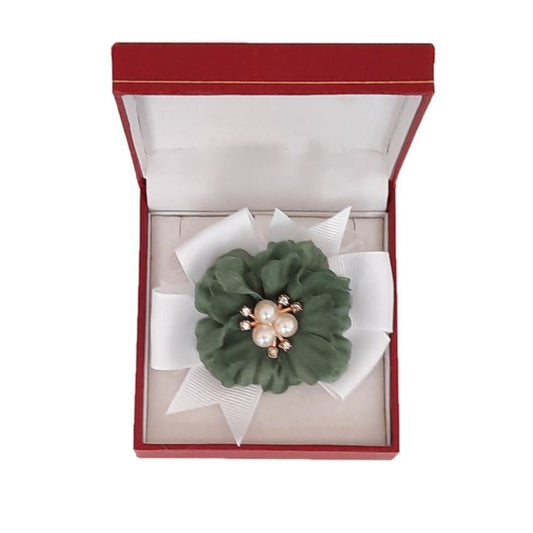 Dark Sage Green Flower Wrist Corsage