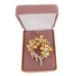 Dark Yellow Crystal Flower Brooch(2)