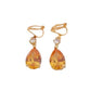 Dark Yellow Drop Clip On Earrings