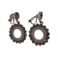 Dark Green Circle Surround Clip On Earrings