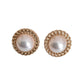 Decorative Edge Pearl Clip On Earrings