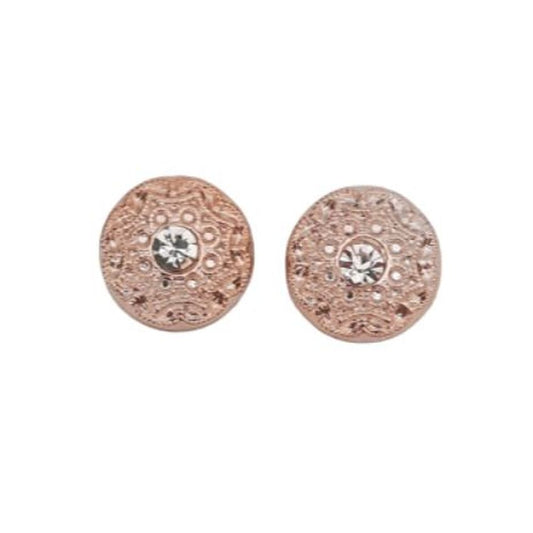 Diamante And Gold Light Plastic Clip On Earrings
