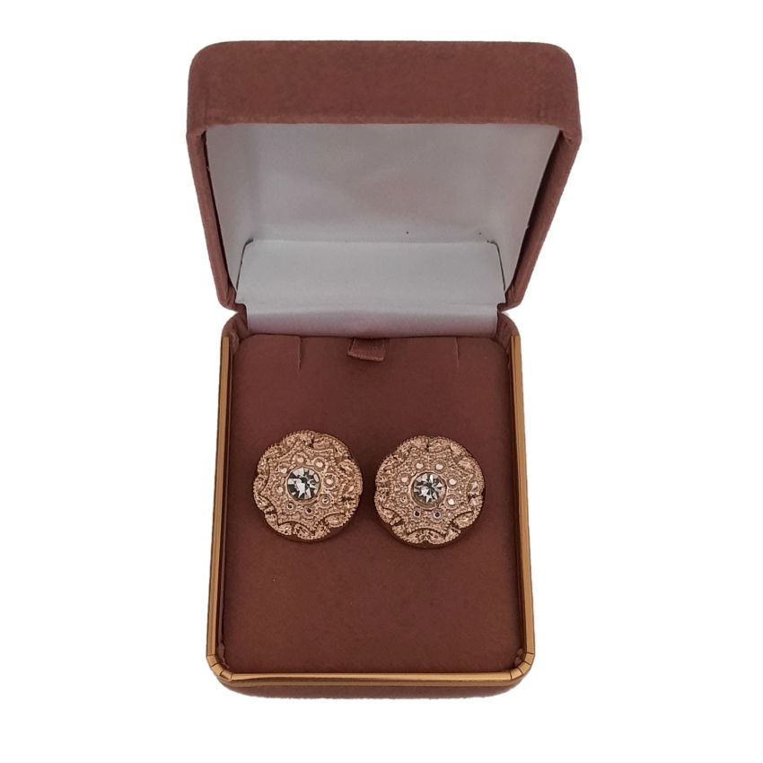 Diamante And Gold Light Plastic Clip On Earrings(2)