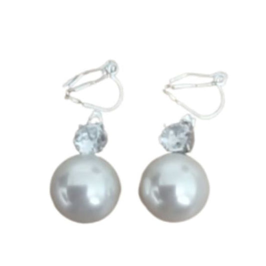 Diamante And Pearl Clip On Earrings