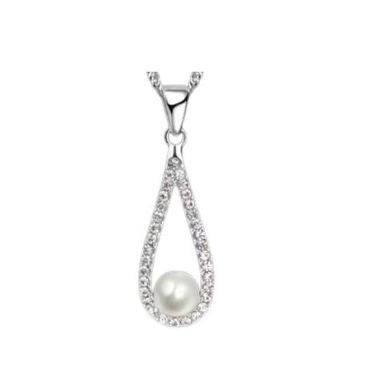 Diamante And Pearl Pendant