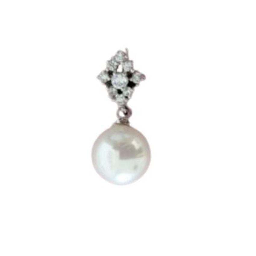 Diamante And Round Pearl Pendant