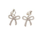 Diamante Bow Clip On Earrings