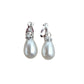 Diamante Bullet Drop Pearl Clip On Earrings