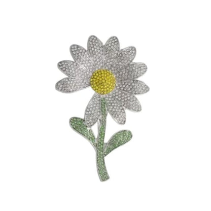 Diamante Daisy Flower Brooch