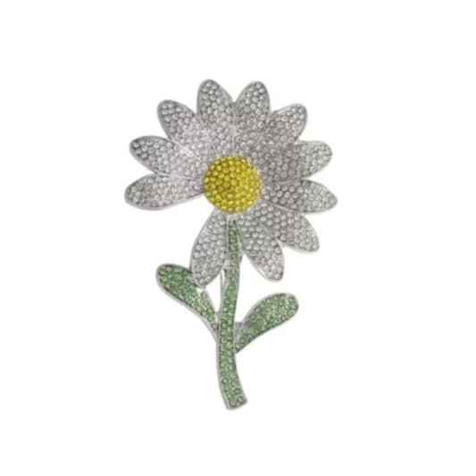 Diamante Daisy Flower Brooch