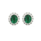 Diamante Green Clip On Earrings