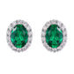Diamante Green Clip On Earrings
