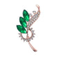 Diamante Green Leaf Ladies Brooch