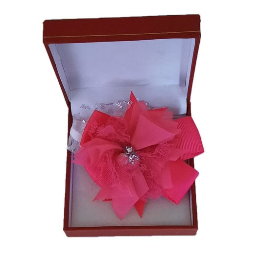 Diamante Middle Hot Pink Flower Wrist Corsage