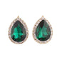 Diamante Pear Green Clip On Earrings