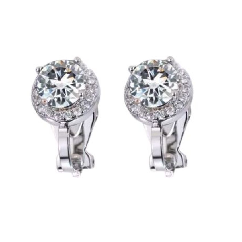 Diamante Stud Clip On Earrings
