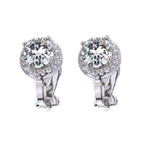 Diamante Stud Clip On Earrings