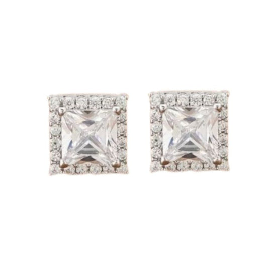 Diamante Stud Small Clip On Earrings