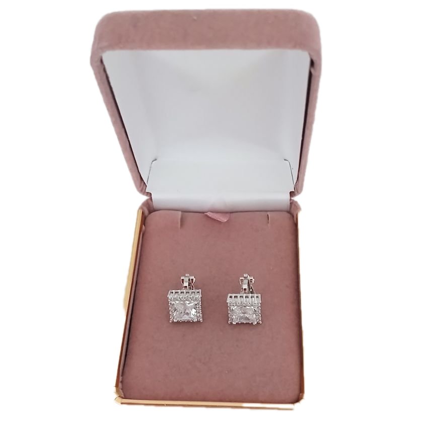 Diamante Stud Small Clip On Earrings(2)