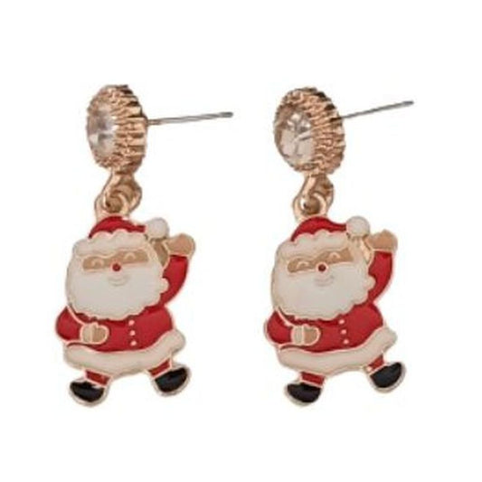 Diamante Top Santa Earrings