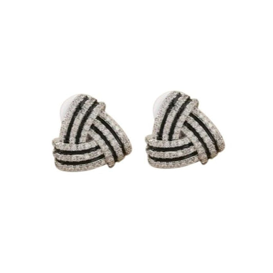 Diamante Triangle Clip On Earrings
