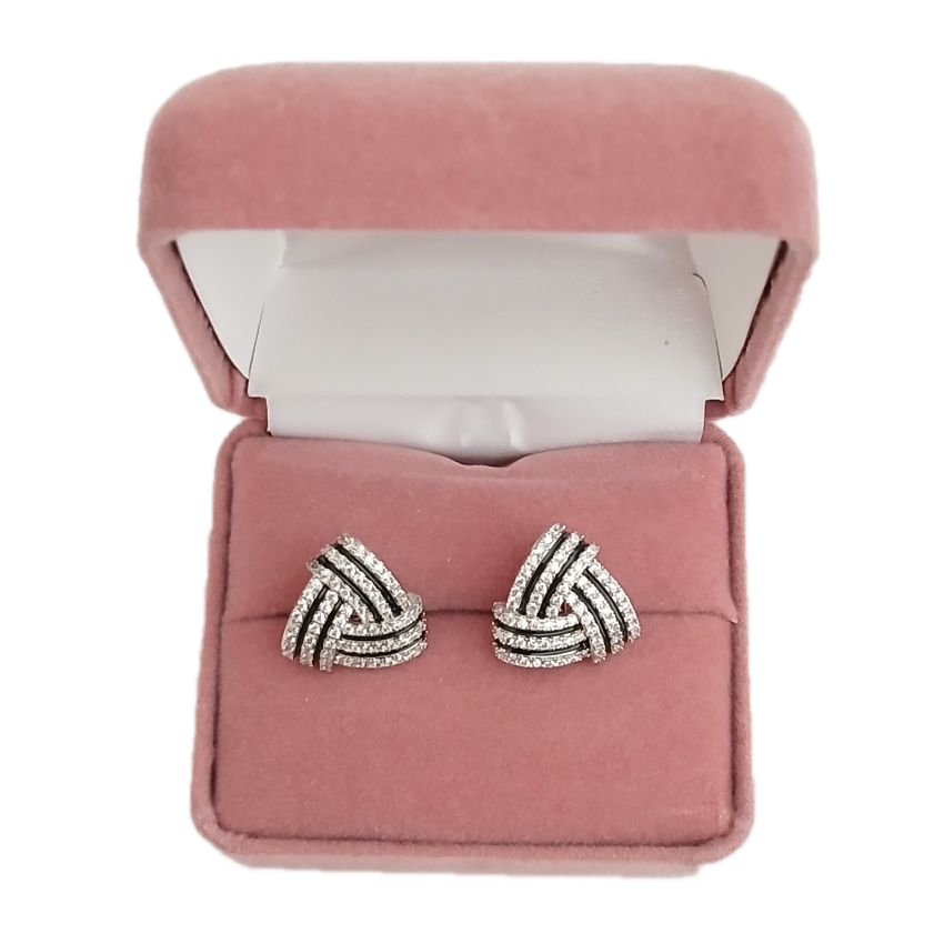 Diamante Triangle Clip On Earrings(2)