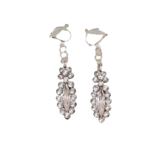 Diamante Vintage Style Clip On Earrings