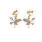 Diamante And Pink Butterfly Clip On Earrings