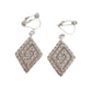 Diamante Diamond Shape Clip On Earrings