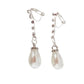 Diamante Drop Pearl Clip On Earrings