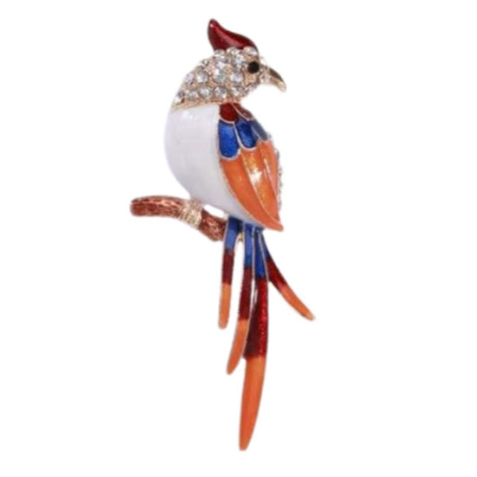 Diamante Parrot Brooch