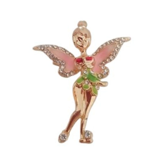 Diamante Pink Wing Fairy Brooch