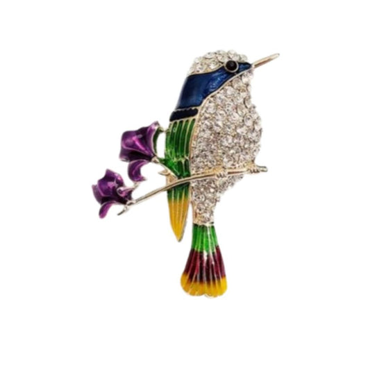 Diamante Set Pretty Bird Brooch