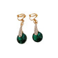 Diamante Stem Green Clip On Earrings