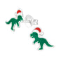 Dinosaur Sterling Silver Christmas Earrings