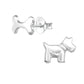 Dog And Bone Silver Stud Earrings