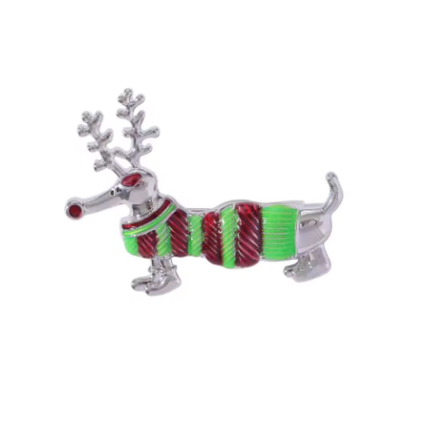 Dog In A Christmas Jumper Brooch