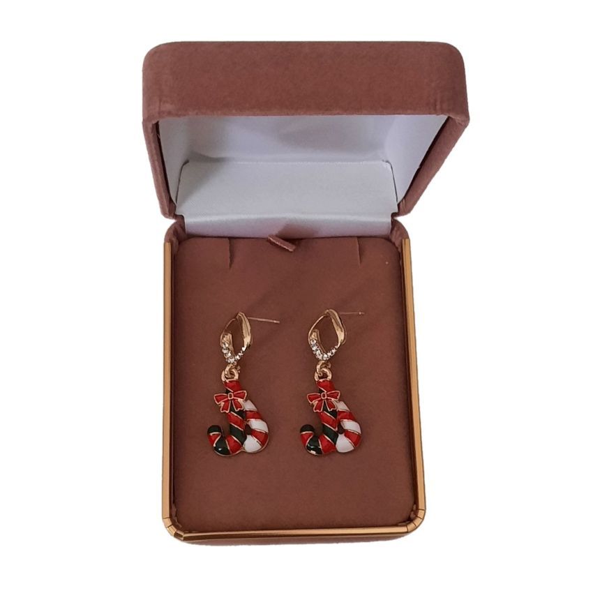 Double Candy Cane Christmas Earrings