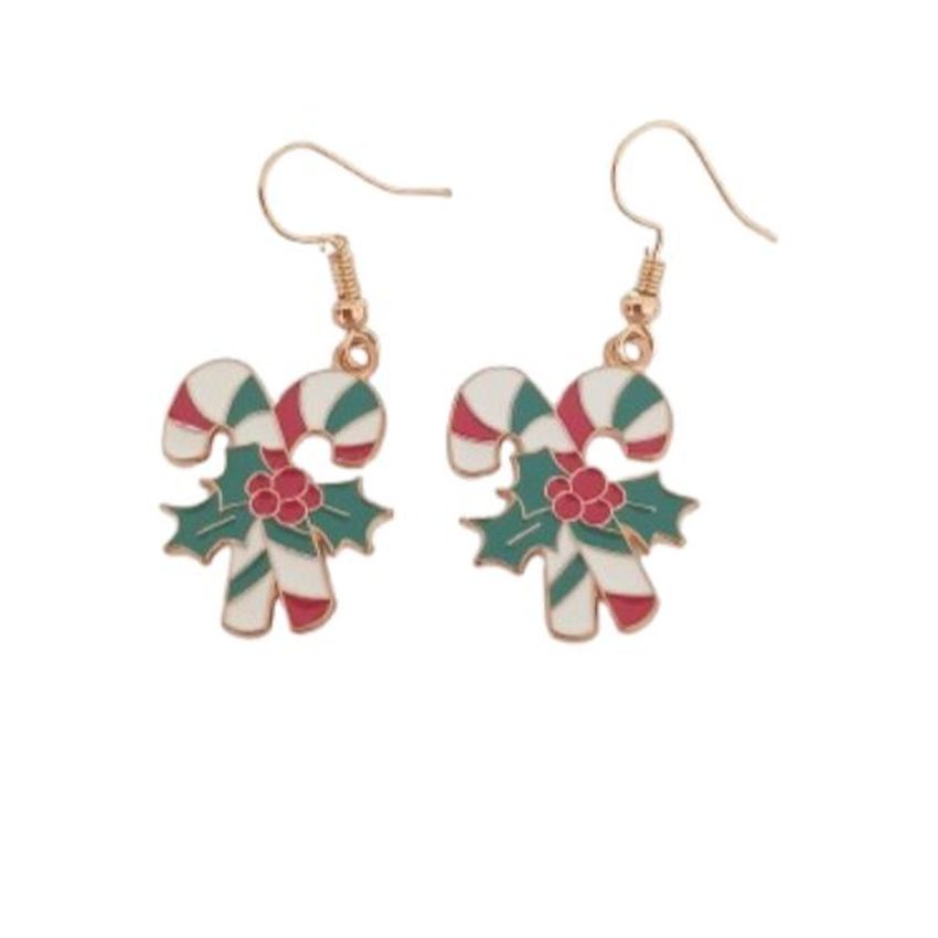 Double Fashion Jewellery Candy Cane Earrings