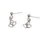 Double Heart Sterling Silver Earrings