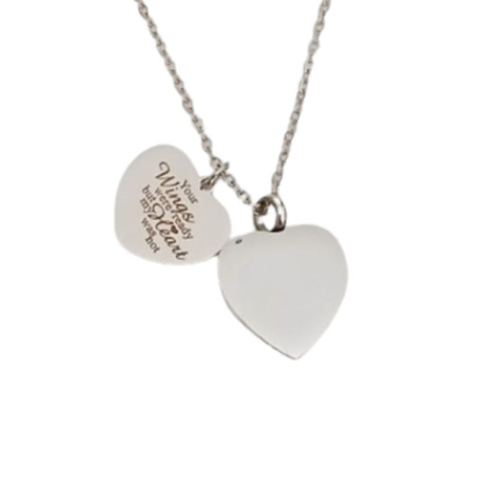 Double Heart Your Wings Were Ready Ashes Locket