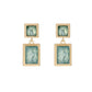 Double Jade Green Stone Clip On Earrings