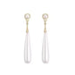 Double Pearl Bullet Drop Clip On Earrings
