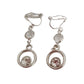 Double Circle Drop Clip On Earrings