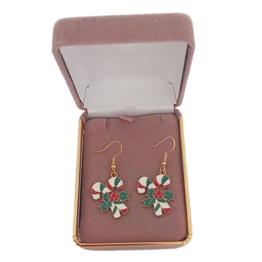 Double Fashion Jewellery Candy Cane Earrings(2)