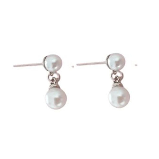 Double Pearl Drop Fashion Earrings