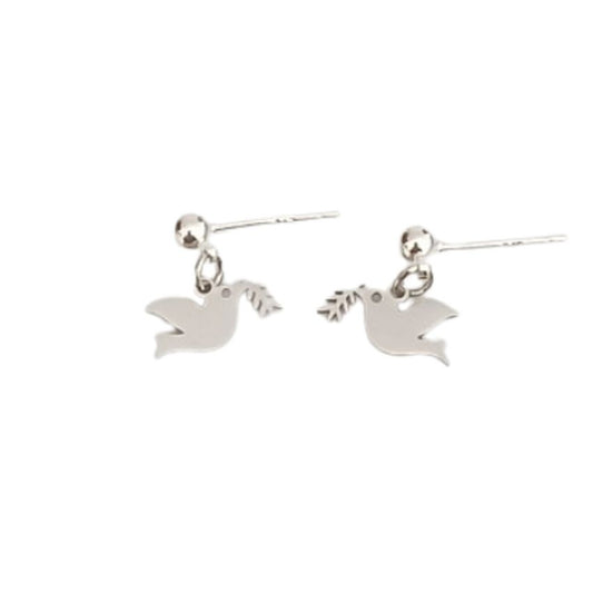 Dove Small Drop Stainless Steel Earrings